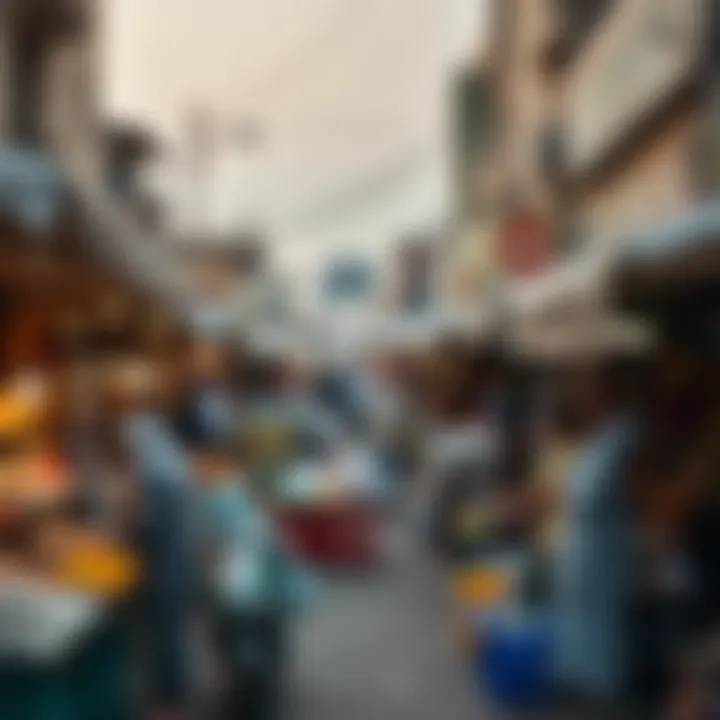 Vibrant local market scene in Rashidiya