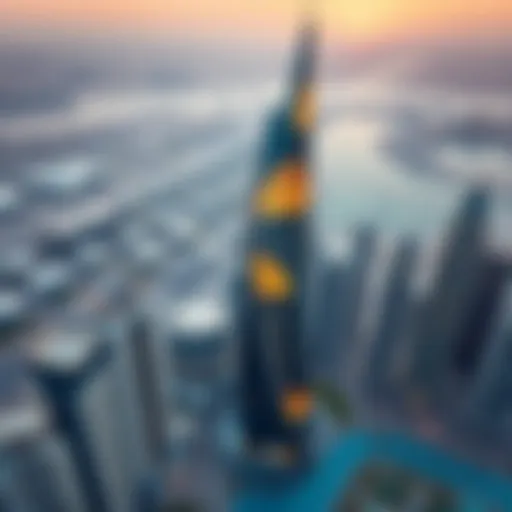 City Tower 1: Aerial Perspective Aerial view of City Tower 1 showcasing its unique architectural design