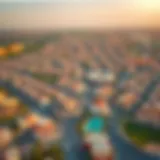 Aerial view showcasing the growth of Arjan neighborhood in Dubai