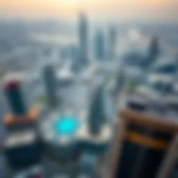 Aerial view of Dubai's skyline showcasing modern architecture