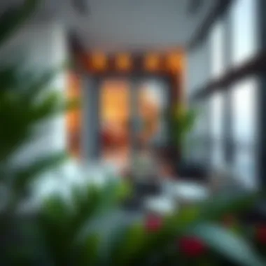 Modern Balcony Design with Elegant Furniture A modern balcony design featuring elegant furniture and greenery