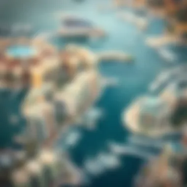 Aerial view of Dubai Marina showcasing luxury villas