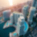 Aerial view showcasing the stunning architecture of Blue Water Residences