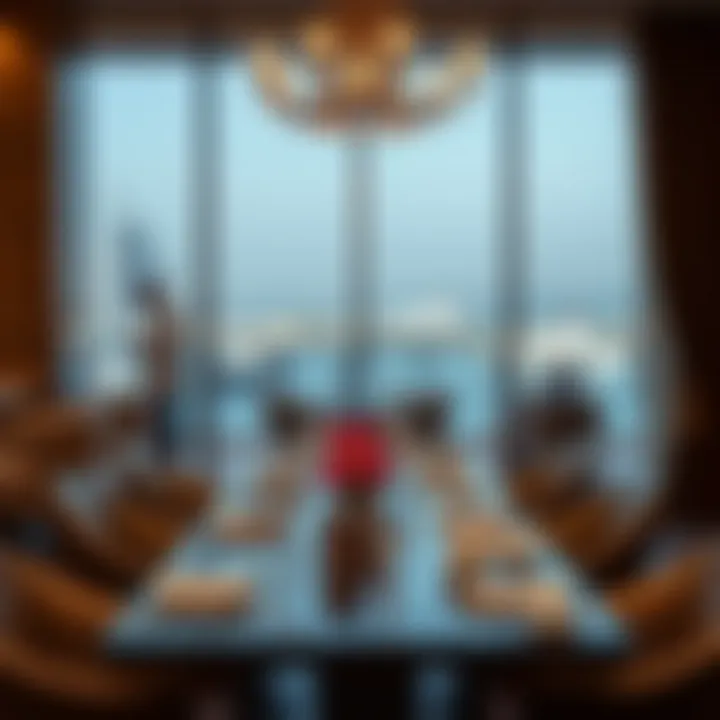 Dining with a View at Bluewater Residence Vibrant dining area with views of the Dubai coastline from Bluewater Residence