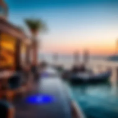 Vibrant waterfront dining experience on Bluewaters Island