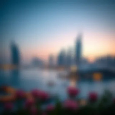 Dubai Skyline from Bluewaters Island Stunning views of the Dubai skyline from Bluewaters Island