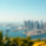 Panoramic view of Bluewaters Island showcasing its stunning skyline