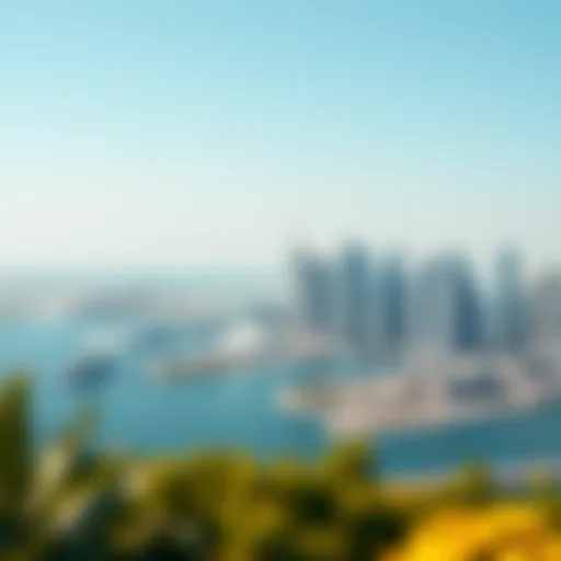 Panoramic view of Bluewaters Island showcasing its stunning skyline