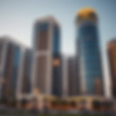 Dubai's Financial Hub Modern office buildings in Dubai's financial district