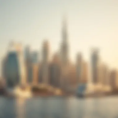 Luxurious Dubai Skyline Luxurious Dubai skyline showcasing iconic architecture
