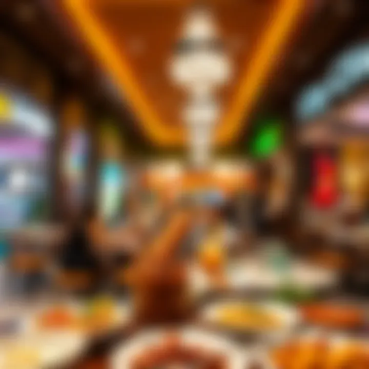 Vibrant dining scene featuring various cuisines