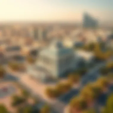 Aerial view of Sharjah showcasing the municipality building