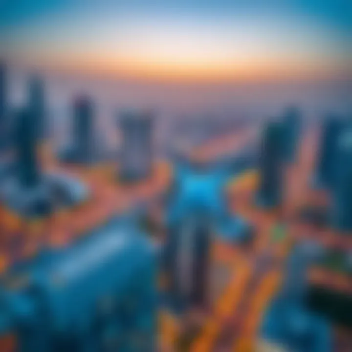 Aerial view of Tecom showcasing the Crystal Blue Building