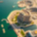 Aerial view of Deira Palm showcasing its architectural beauty