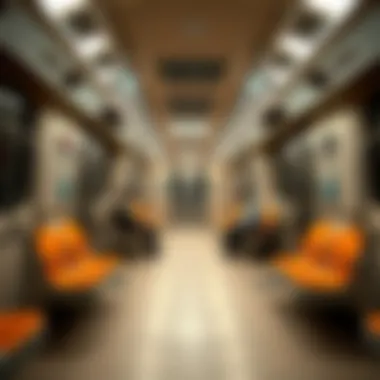 Interior of a Dubai Metro train highlighting passenger comfort