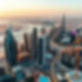 Aerial view of Dubai's skyline showcasing luxury skyscrapers