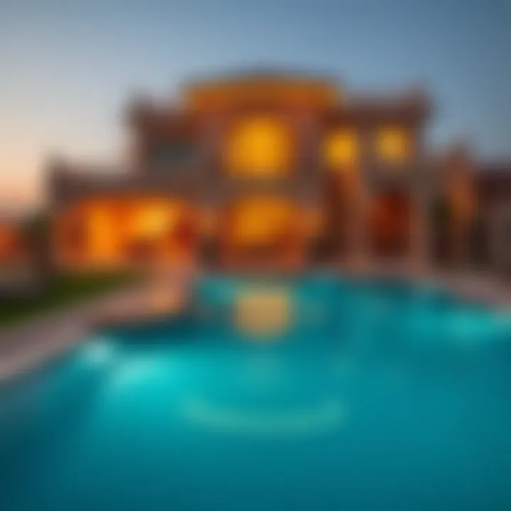 Lavish Villa with Private Pool Panoramic view of a lavish villa with a private pool