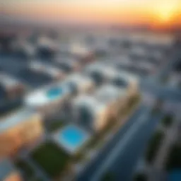 Aerial view of Emaar South Urbania showcasing its innovative architecture