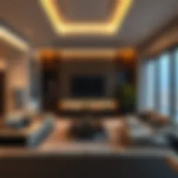 Modern family room interior in Dubai