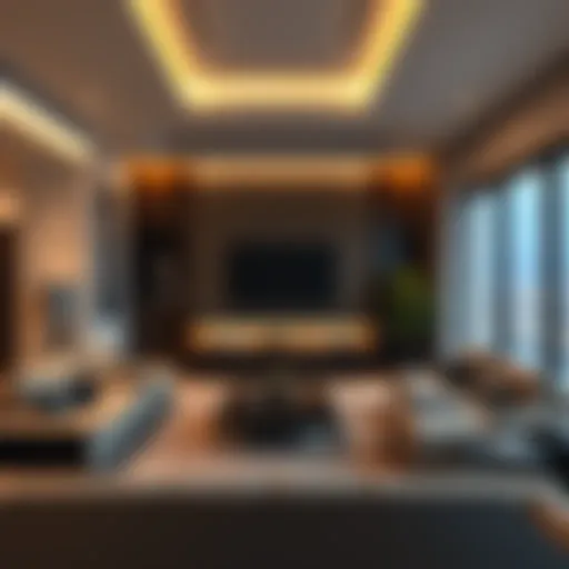 Modern family room interior in Dubai