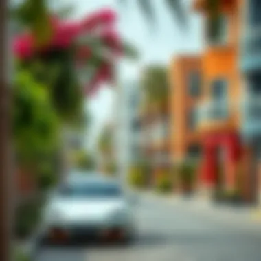 Vibrant Neighborhood Scenery in Dubai Vibrant neighborhood scenery in Dubai