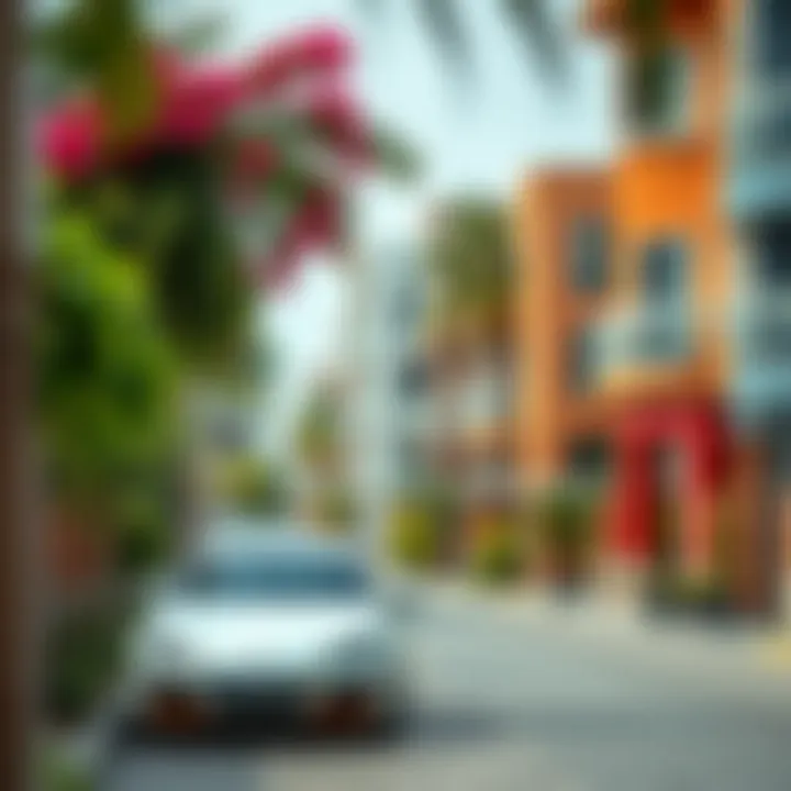 Vibrant Neighborhood Scenery in Dubai Vibrant neighborhood scenery in Dubai