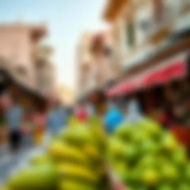 A market scene in Deira reflecting local lifestyle and culture