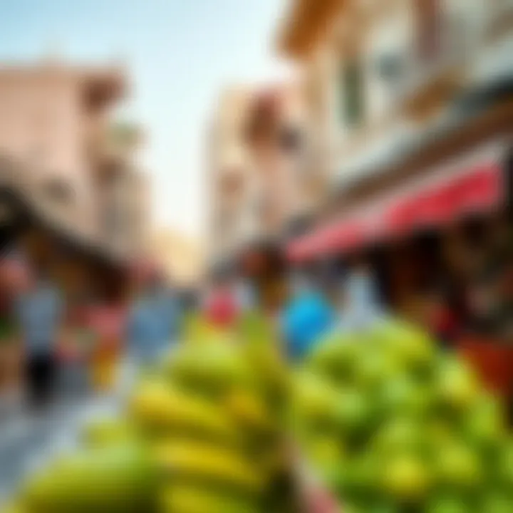 A market scene in Deira reflecting local lifestyle and culture