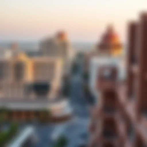 A panoramic view of Deira showcasing modern and traditional architecture
