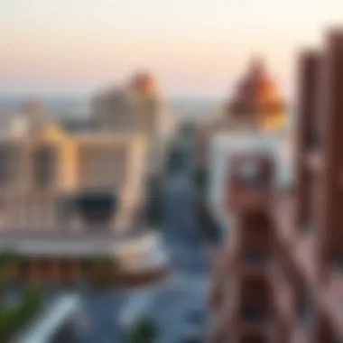 Deira's Architectural Blend A panoramic view of Deira showcasing modern and traditional architecture