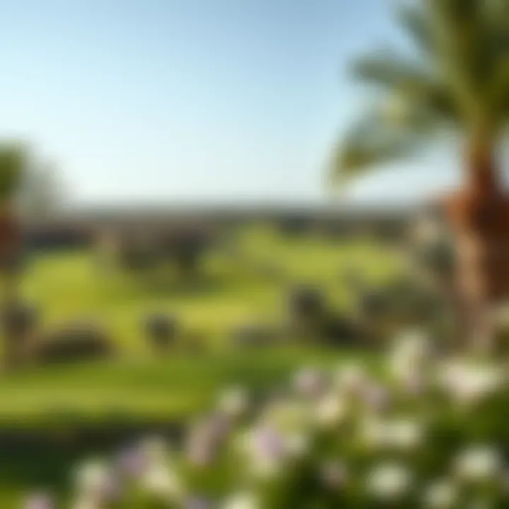 Scenic Golf Course Landscape at Dubai Hills Stunning view of the golf course at Dubai Hills Estate