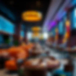 Interior view showcasing the vibrant dining area of هيلي مول