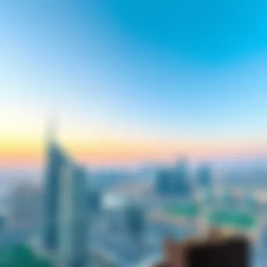 Stunning Dubai Skyline View Stunning view of Dubai skyline from a rental balcony