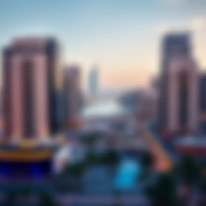 Panoramic View of Dubai Internet City A panoramic view of Dubai Internet City showcasing modern architecture