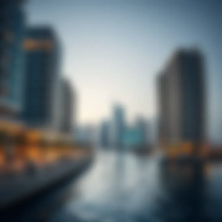 Modern architecture along the waterfront of Deira, highlighting urban development.