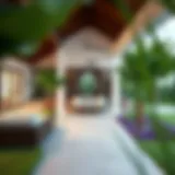 Contemporary Farmhouse Design in UAE A stunning contemporary farmhouse in the UAE with lush greenery