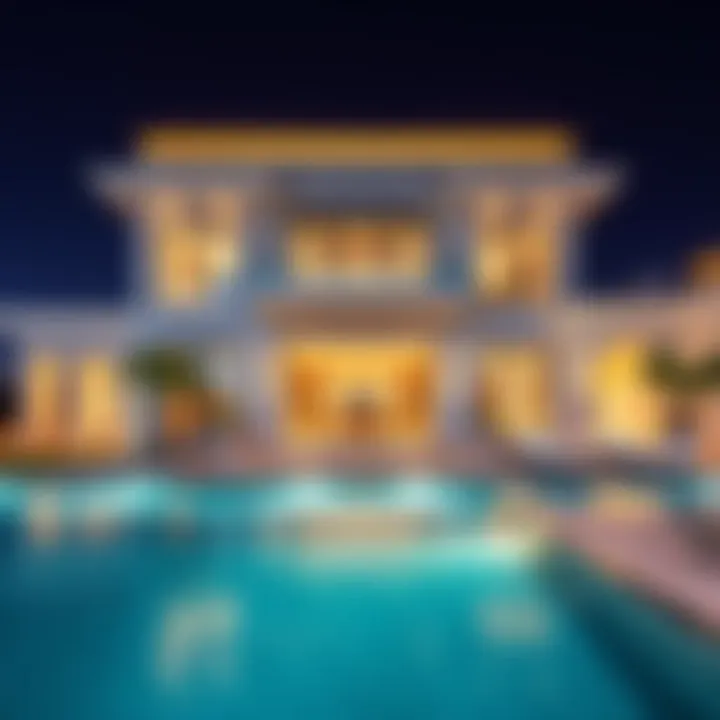 An extravagant villa showcasing modern architecture in Dubai