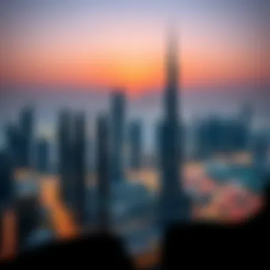 A panoramic view of Dubai's skyline with luxurious skyscrapers