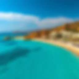 Panoramic view of Mamzar Beach showcasing its pristine shoreline and azure waters