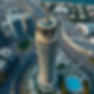 Aerial view of Marble Arch Tower showcasing its modern design and surroundings