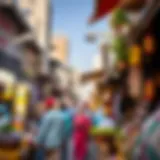 A vibrant market scene in Naif Deira showcasing local culture and commerce