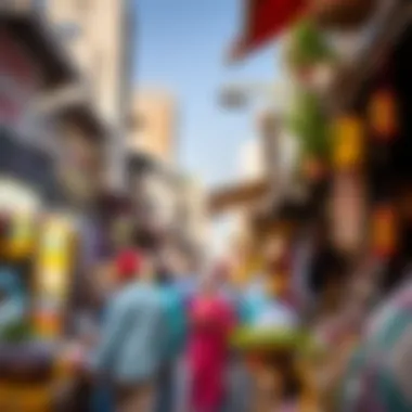 Vibrant Market Scene in Naif Deira A vibrant market scene in Naif Deira showcasing local culture and commerce