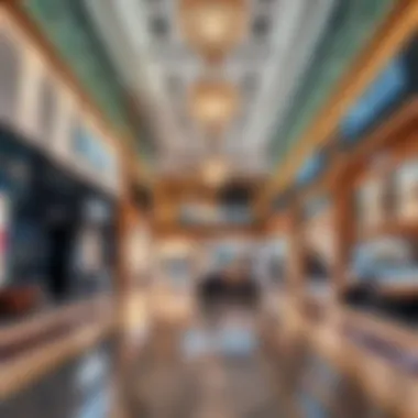 Diverse retail spaces within Oasis Mall showcasing luxury brands