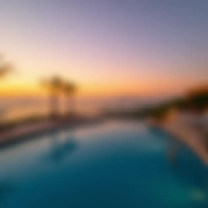 Amenities pool area at Park Island with stunning views