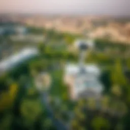 Aerial view of Park Zabeel showcasing lush greenery and modern structures