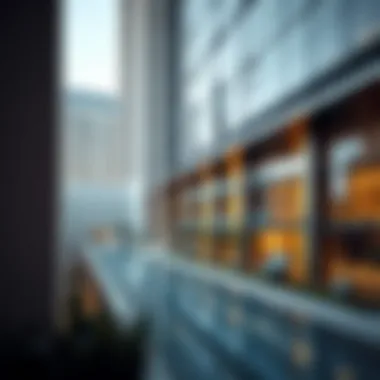 Architectural details of Building 1 highlighting innovative design