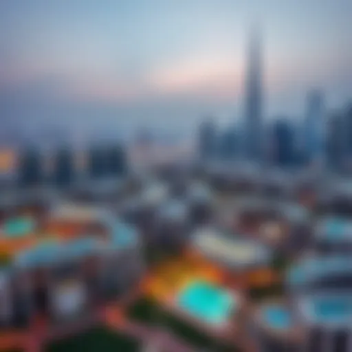 Luxury Properties in Dubai Aerial view of Dubai's skyline showcasing luxury properties