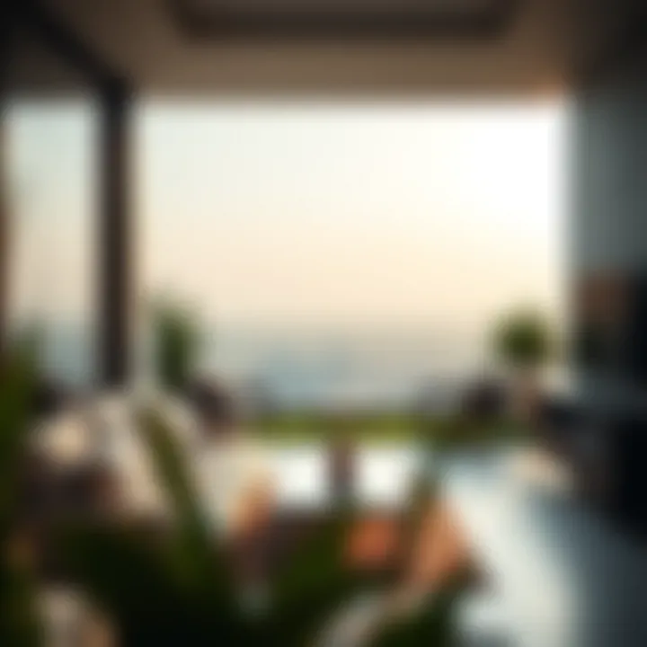 Tranquil outdoor space of a platinum residence with stunning city views