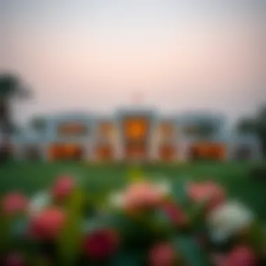 Elegant clubhouse featuring modern architecture and luxurious amenities for golfers