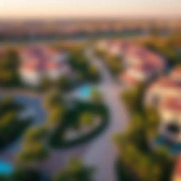 Breathtaking Aerial View of Dubai's Villa Community Aerial view of a villa community in Dubai